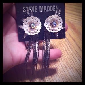 Beautiful flower and tassel statement earrings